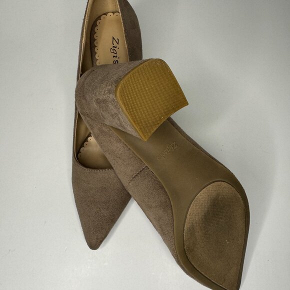 ZIGI SOHO Royals Heels Wide Brown Taupe Closed Toe Heels for Women Size 7.5 - Picture 5 of 8